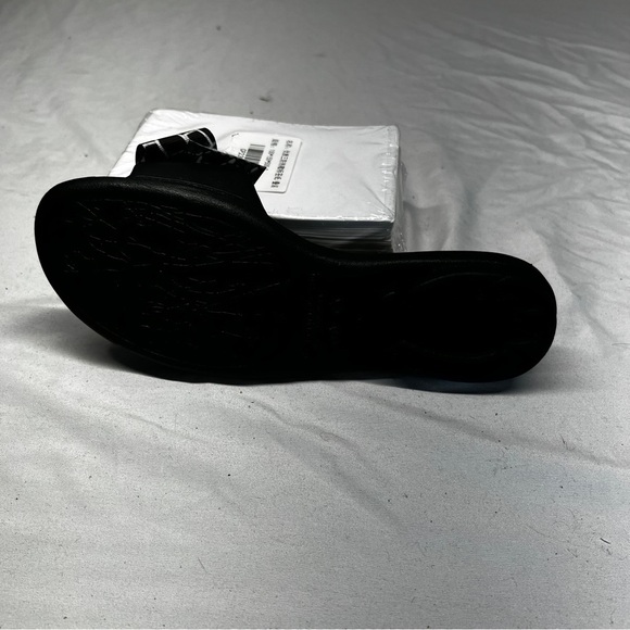 OKAB WOMENS MADISON SLIDE SANDAL black with leopard Bows size medium - Picture 5 of 9